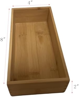 Bamboo Drawer Organizer - Kitchen Drawer Utensil Organizer Office Supplies Desk Organizer Makeup Silverware Tray Flatware Organization 8"*4"*2"