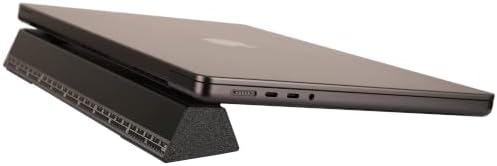 Aluminum Laptop Stand Riser, 2-Pack Ergonomic Laptop Lift for Desk, 2 Height Options (1" & 1.38"), Portable MacBook Stand with Silicone Protection, Cooling Design, Built-in 11" Ruler