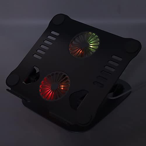 Aluminum Alloy Laptop Stand with Cooling Fans Foldable, Height for 10 17.3in Laptops Powerful Cooling, Ergonomic, Portable and Sturdy (Deep Space Gray)