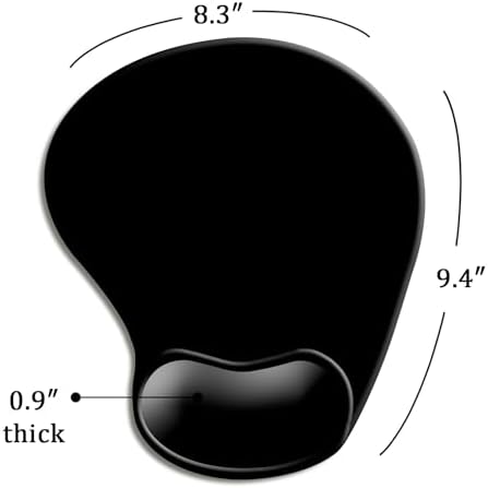 DOOKE Ergonomic Mouse Pad with Wrist Support and,Mouse Pads with Non-Slip PU Base for Home Office Working Studying Easy Typing & Pain Relief Black