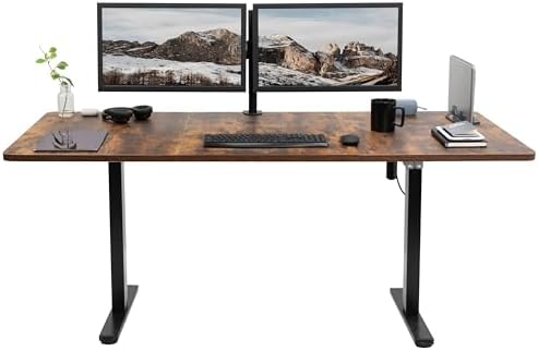 VIVO Rustic Vintage Brown 71 x 30 in Standing Desk, DESK-KIT-0B7N