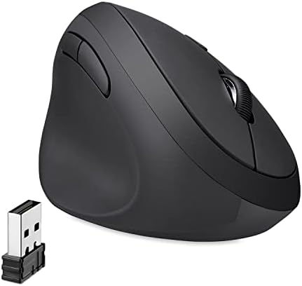 Perixx Perimice-719L, Left Handed Wireless Vertical Mouse, Portable Size for Laptops Computer, 3 Level DPI