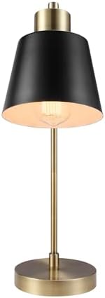 Globe Electric 18" Matte Brass Desk Lamp with Matte Black Metal Shade