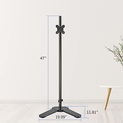 Pholiten Single Tall Monitor Mount with 47 inch Pole,Floor Computer Stand