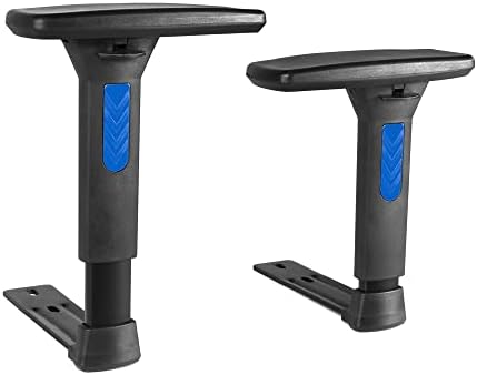 Frassie Height Adjustable Gaming Chair Armrest Pair Boss Chair Arms Set Replacement (Blue)