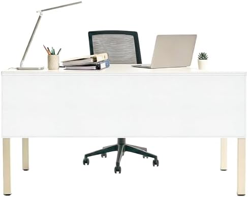 60" Under Desk Privacy Panel White Self-Adhesive Modesty Panel 600D Heavy Duty Desk Skirt Privacy Divider for Office Home or Standing Workstation Concealer Shield