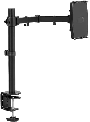 VIVO Universal Tablet Desk Mount, Single Arm Adapter for 2-in-1 Laptops, Holds up to 15.6 inch Portable Monitors Without VESA Holes, Fully Adjustable Stand, Black, STAND-V001UVM