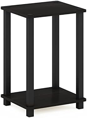 Furinno Simplistic Toolless Small 2-Tier Night Stand, Black Espresso