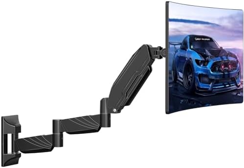 MOUNT PRO Monitor Wall Mount for 13 to 32 inch Computer Screen, Extra Long Adjustable Single Wall Mount Monitor Arm, Full Motion Vesa Wall Bracket 100x100, Hold up to 17.6lbs, Black