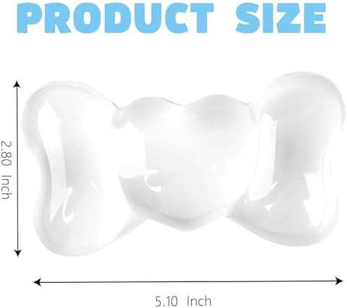 Gel Wrist Rest for Keyboard and Mouse Transparent White Bow Elbow Pad Cushion Ergonomic Cute Clear Cool Heart Mouse Wrist Pad Silicone Non-Slip Support for Computer Gaming Home Office Girl Hand Pillow