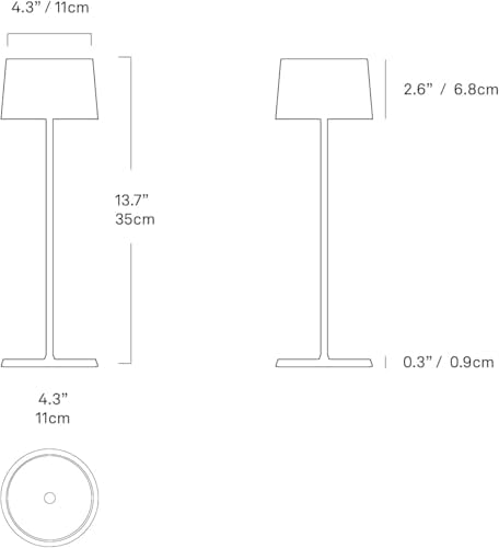 Zafferano, Olivia Pro, Rechargeable Cordless Table Lamp, Black Chrome