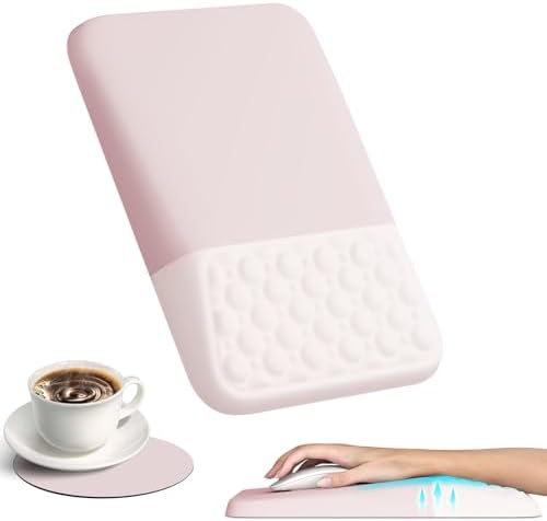 Ospelelf Mouse Pad with Wrist Rest Ergonomic Comfortable Pain Relief Mousepad Wrist Support for Computer Solid Pink