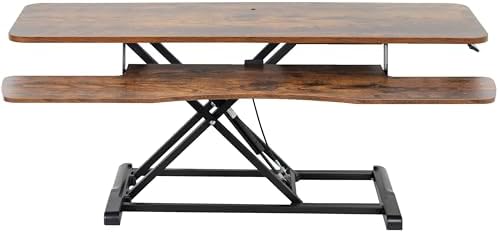 VIVO Rustic Vintage Brown 48 in Standing Desk Converter, DESK-V048KN