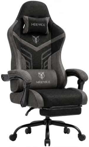 Ergonomic Gaming Chair with Footrest for Adults, Leather Mesh