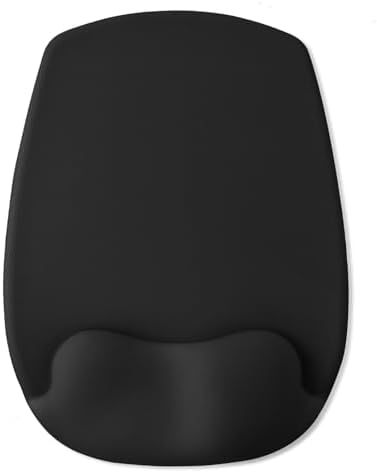 Mouse Pad with Wrist Rest Support, Ergonomic Mousepad with Comfortable Gel Cushion, Gaming Mouse Pad with Smooth Lycra Surface & Non-Slip PU Base, for Home Office Computer Laptop, Black