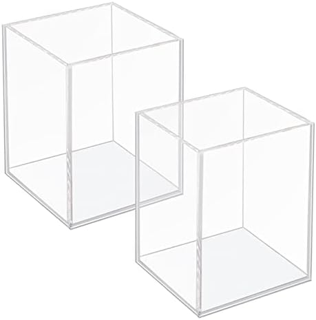 Ptaedex Acrylic Pen Holder Organizer, Clear Pencil Holder for Desk, 2 Pack