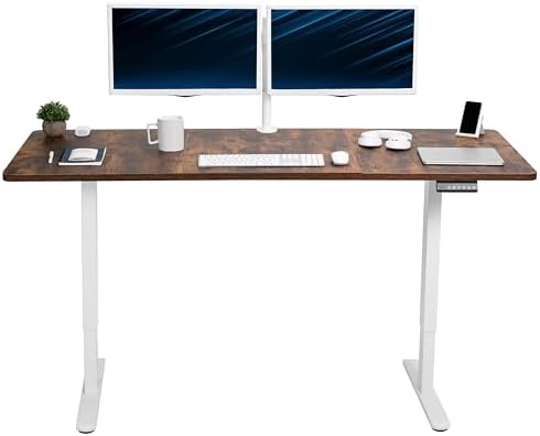 VIVO Rustic Vintage Brown 71 x 30 in Standing Desk, DESK-KIT-E2W7N