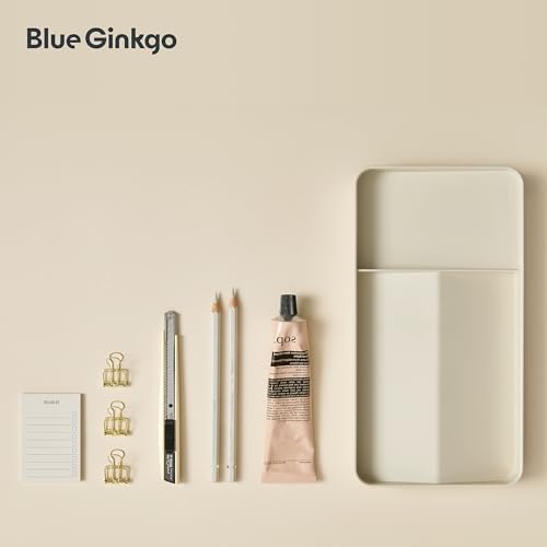 BLUE GINKGO Desk Organizer Tray, Beige, Made in Korea