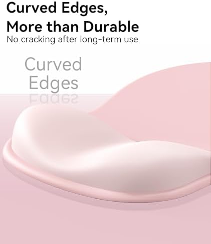 eulps Mouse Pad with Gel Wrist Rest, Ergonomic Comfortable Computer Wrist Support for Laptop, Pain Relief Mousepad with Non-Slip PU Base for Office & Home (01Pink)