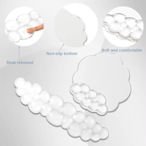 Cloud Wrist Rest for Keyboard and Mouse Set - Cooling Erogonomic Mouse Pad