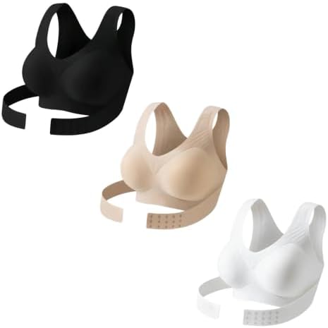 Posture Corrector Bras Women Front Closure Cross Back Wireless Posture Bra