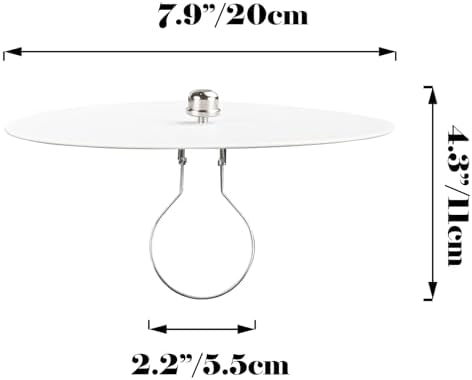 Kiven 7.9 in Round Diffuser Shade with Clip Adapter, Acrylic Lamp Shade Diffusers for Pendants Light Table Lamp, Fits 8-11" Openings, Frosted White, 1 Pack