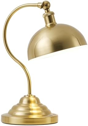 KARTOOSH Cordless Table Lamp, Battery Operated Vintage Desk Light, Brass