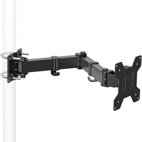 suptek Single Monitor Arm for Desk Mount Stand,Adjustable Monitor Arm for 13 to 32 inch Screen,Load Capacity 22lbs, Pole Adjustable Supports 0.8-2.4 Inch, VESA 75/100mm Black(MD6DBG)