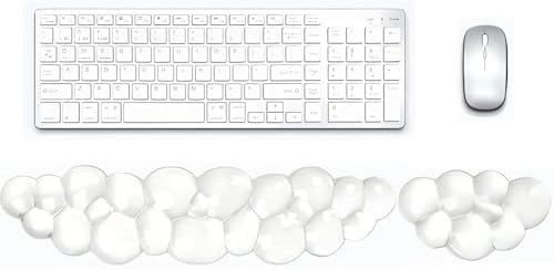 Gel Cloud Wrist Rest for Keyboard and Mouse, Clear Cloud Keyboard Wrist Rest Set, Ergonomic Cloud Wrist Support for Typing Pain Relief, Cute Wrist Pad for Office, Gaming, Computer, Laptop