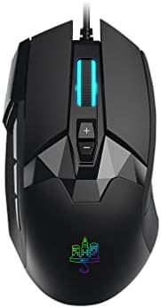 MOJO Pro Performance Silent Gaming Mouse - Wired Mouse with 9 Programmable Buttons Including Sniper Key, 12000 DPI, 1000 Hz, Force Adjustable, Custom Profiles
