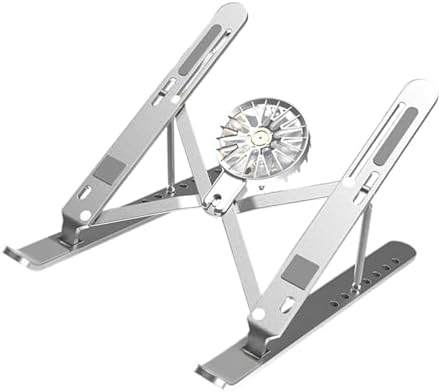 Laptop Stand with Fan, Ventilated Stands, Holder, Aluminum Desk with Fan for, Desk Accessories Accessories for Home Work Travel