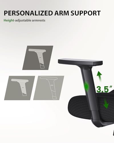 Marsail Ergonomic Office Chair Ergonomic Gaming Chair with Lumbar Support, 2D Headrest, Adjustable Armrests, Contoured Seat Cushion, Computer Desk Chair with Wheels for Home and Office, Pack of 4