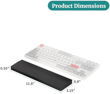 Wooden Wrist Rest, 11.8-inch Length and 22mm Thickness for Small Keyboard, Bamboo Wood Palm Rest, Ergonomic Design for Mechanical Gaming Keyboard