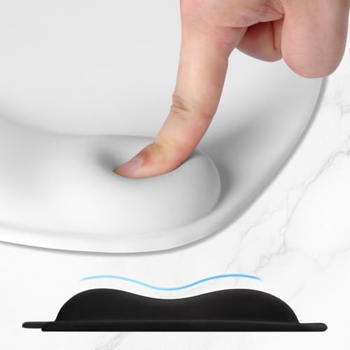 ITNRSIIET Ergonomic Mouse Pad, Cushioned Gel Wrist Rest, Non-Slip Base, Smooth Surface, Cute Multi-Color, 9.5 x 8.2 in, White