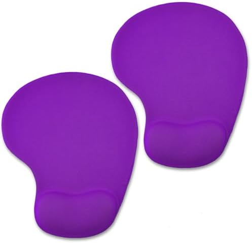 Mouse Pad with Wrist Support, 2-Pack Ergonomic Mousepad with Wrist Rest, Gaming Mouse Pad with Non-Slip PU Base, Relieve Pain Relief, for Home Office Computer Laptop, Purple