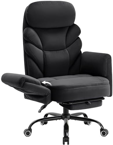 Big and Tall Office Chair, Reclining High Back Criss Cross Desk Chair