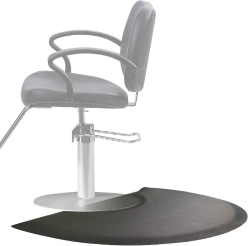 Salon Mat 3′x4′ Barber Shop Chair Mat Anti-Fatigue Salon Floor Mat - Black Semi Circle Salon mats for Hair Stylist - 1/2" Thick Comfort Salon Standing Mat