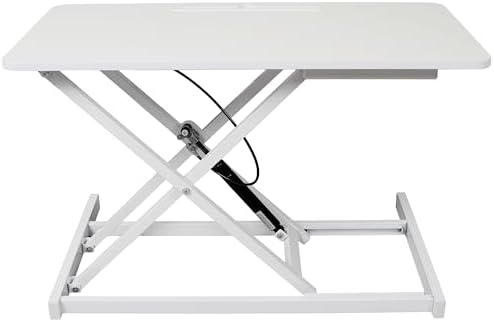 Standing Desk Converter, 32" Wide, Height Adjustable Sit Stand Up Desk Riser with Keyboard Tray, Desktop Workstation for Home Office Computer Laptop, White