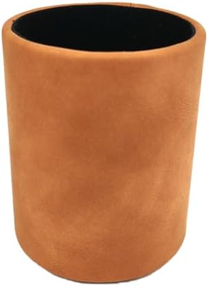 Leather Pen Holder, Light Brown Pencil Holder, Desktop Elegant Pen Holder for Desk, Stationery Organizer for School Office Home Dorm