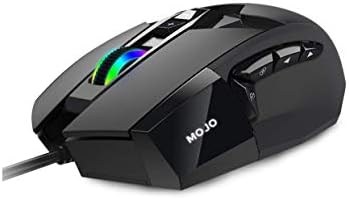 MOJO Pro Performance Silent Gaming Mouse - Wired Mouse with 9 Programmable Buttons Including Sniper Key, 12000 DPI, 1000 Hz, Force Adjustable, Custom Profiles