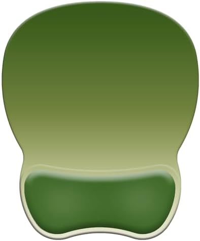 Ergonomic Mouse Pad with Wrist Rest, Comfortable Gel Concave Mouse Pad with Non-Slip Base, Pain Relief Mouse Pads with Smooth Wrist Support for Office & Home (Gradient Green)