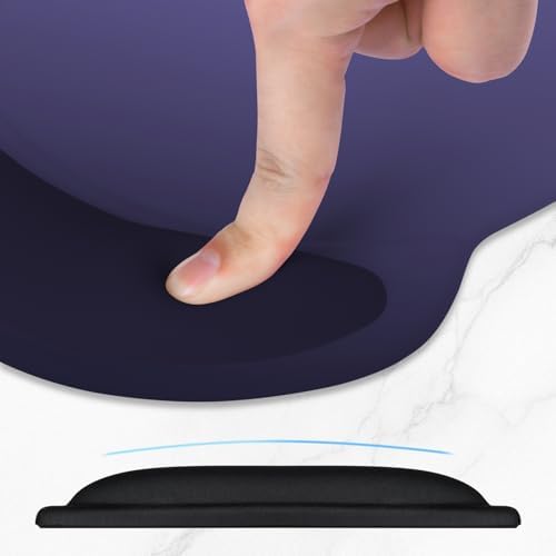 ITNRSIIET Ergonomic Mouse Pad with Comfort Gel Wrist Rest, Non-Slip PU Base, Smooth Textured Surface, Reduces Hand Fatigue & Wrist Pain, 8.7 x 7.2 Inch for Office Gaming Home, Violet