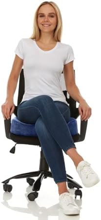 FOMI Extra Thick Firm Coccyx Orthopedic Memory Foam Seat Cushion | Black Large Cushion for Car or Truck Seat, Office Chair, Wheelchair | Back Pain Relief