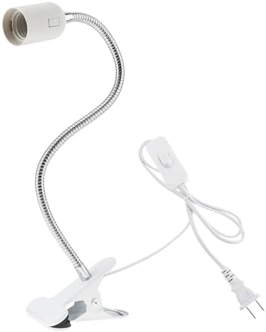 RTNLIT E26/E27 Clip Desk Lamp Holder, Clamp Lamp Fixture with On/Off Switch