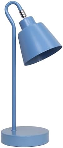 Simple Designs LD1079-BLU 16" Sleek Essentials Metal Looped Desk Task Lamp with Adjustable Shade, for Office, Desk, Nightstand, Dorm, Blue