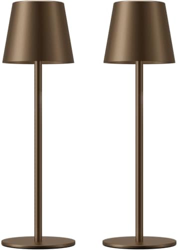 Kakanuo Brown Cordless Table Lamp Rechargeable, Battery Operated