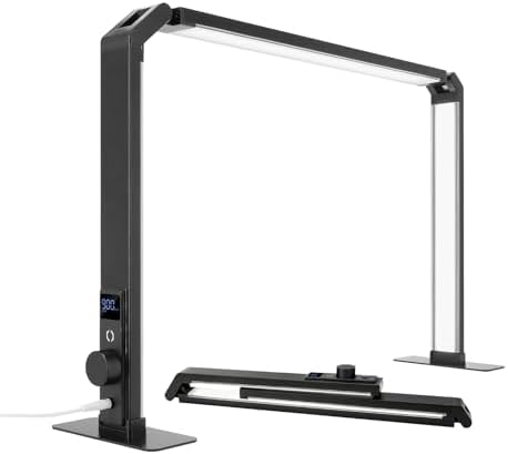 Desk Lamp for Nails, Dual Lighting Mode LED Table Lamp,Foldable LED Nail Desk Light, Shadow-Free Arch Nail Tech Light for Manicure Salon, 3 Color Modes, Stepless Brightness, Black