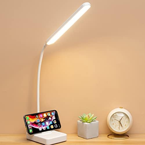 Cordless Led Desk Lamp Rechargeable 2000Mah Battery Powered, 3 Colors 6 Brightness Dimmable, Eye-Caring, Foldable Dimmable, Table Lamp, White, LED Desk Lamp