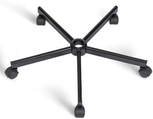 XSZD Criss Cross Home Office Swivel Chair Base – Durable, Steady and Easy Installation – Perfect for Criss Cross and Cross Legged Chairs with Replacement Casters (Black,Base+Wheel)