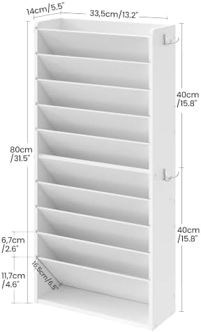 CHOEZON Wall File Organizer, 10-Tier Hanging Mail Organizer